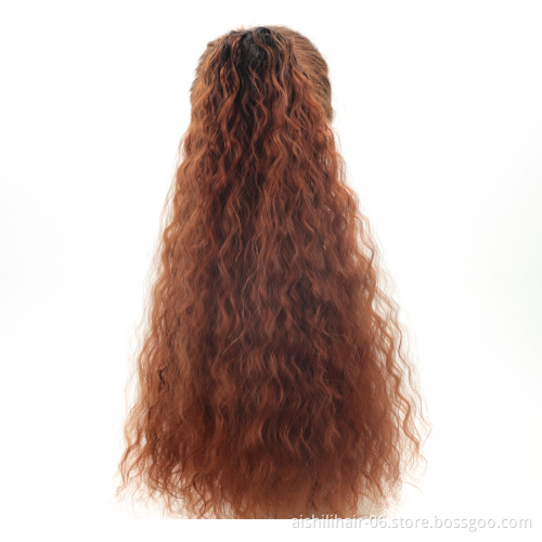 aishili wholesale long water wave drawtring ponytails synthetic extension for black women